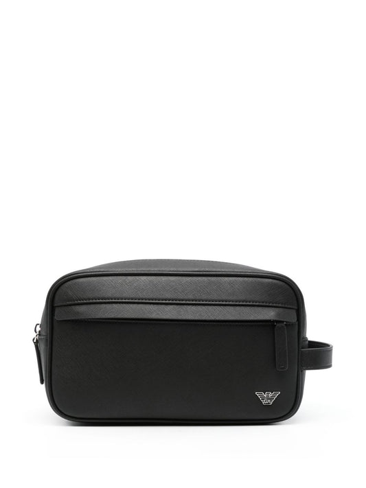 Emporio Armani logo-plaque wash bag
