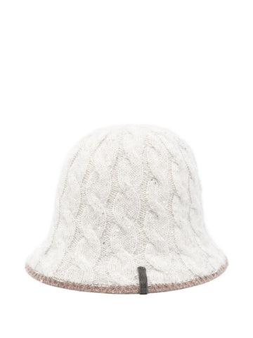Brunello Cucinelli cable-knit sequined bucket hat
