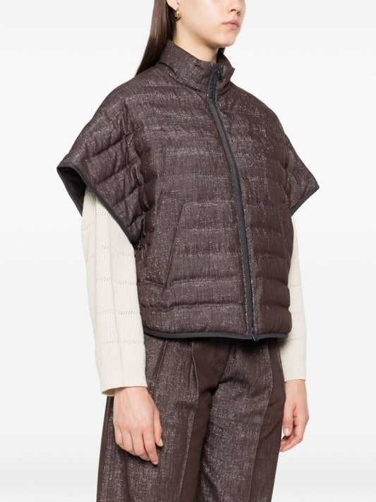 Brunello Cucinelli Quilted zip-front jacket