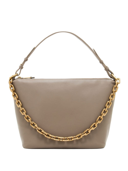 Emporio Armani Medium leather hobo bag with chain