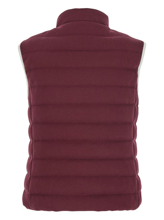 Brunello Cucinelli Quilted logo-plaque gilet