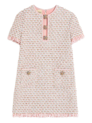 Valentino Short Dress in Embroidered Ribbon Tweed