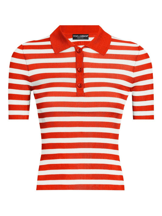 Dolce & Gabbana Striped Polo Top