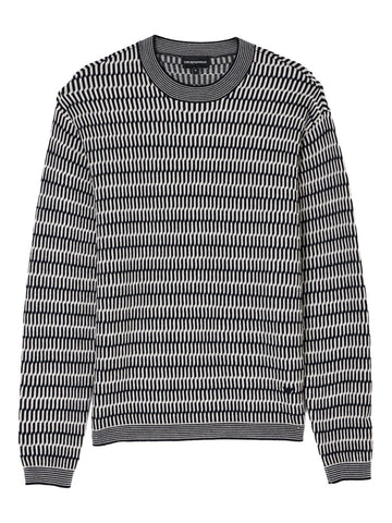 Emporio Armani Two-tone embroidery-stitched jacquard virgin wool jumper