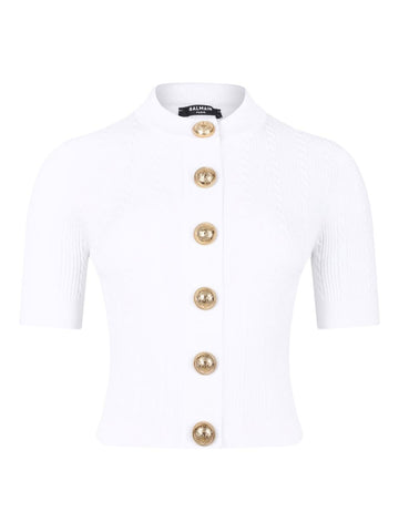 Balmain Ribbed buttoned top