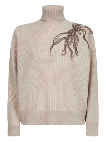 Brunello Cucinelli Roll-neck embroidered sweater