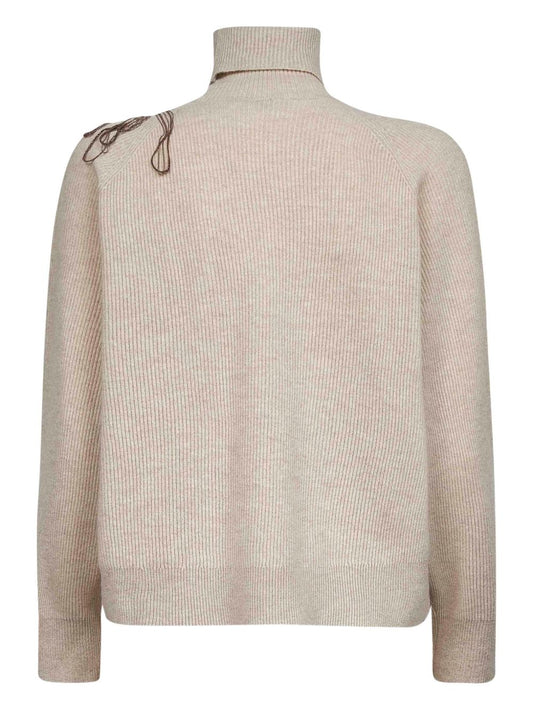 Brunello Cucinelli Roll-neck embroidered sweater