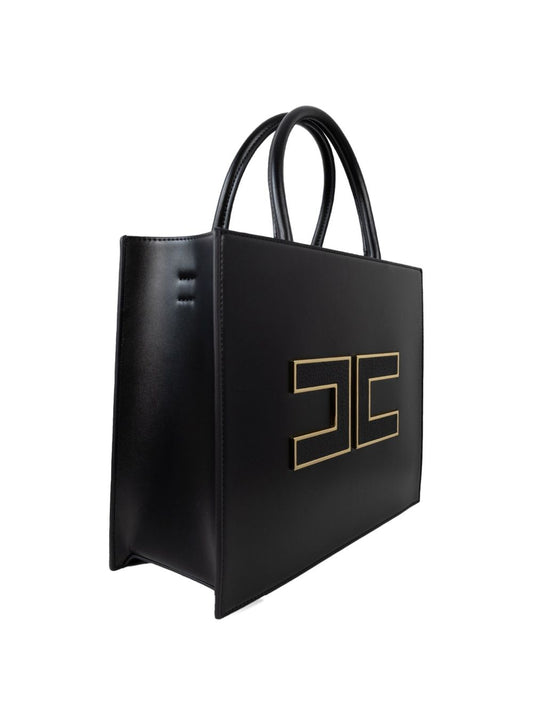 Elisabetta Franchi Logo-plaque leather tote bag