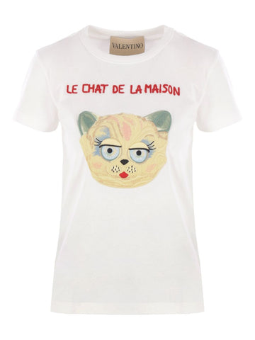 Valentino Cat-face patch T-shirt