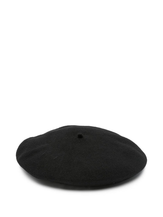 Emporio Armani Wool beret with micro-studded logo