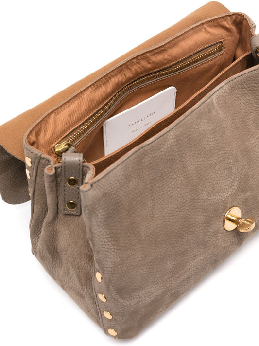 Zanellato Postina Jones small suede leather handbag