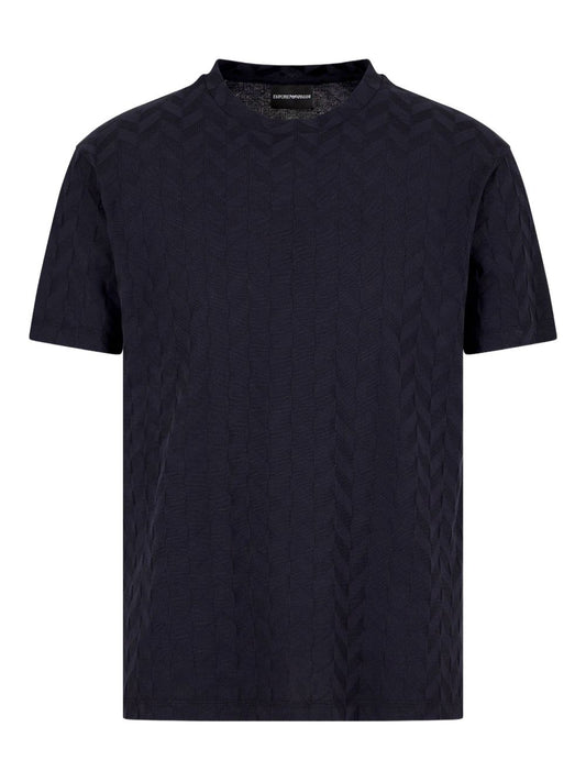 Emporio Armani Jersey T-shirt with all-over jacquard pattern