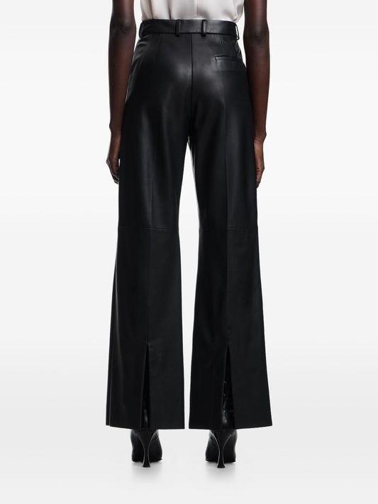 Emporio Armani Palazzo trousers in lambskin glovery