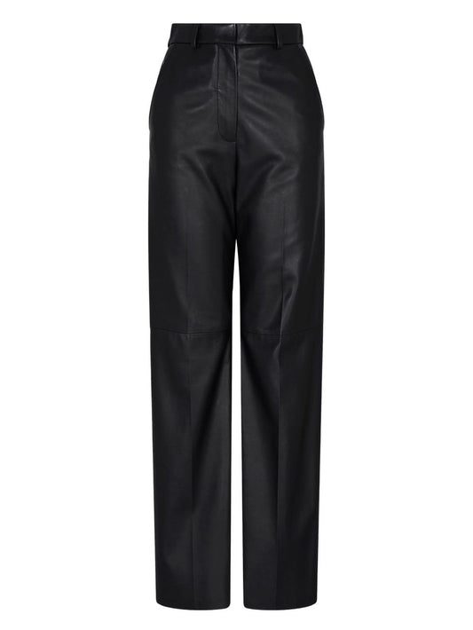 Emporio Armani Palazzo trousers in lambskin glovery