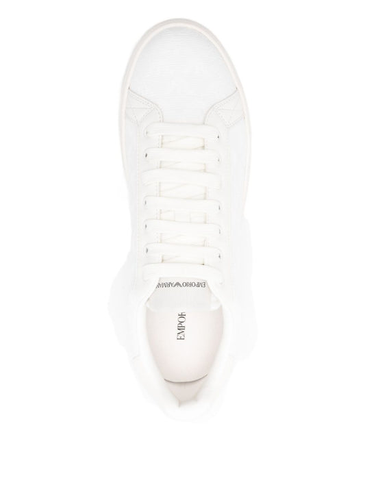 EMPORIO ARMANI EXCLUSIVE All-over eagle jacquard nylon sneakers