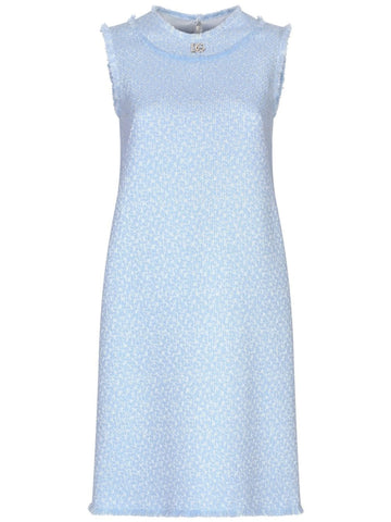 Dolce & Gabbana Sleeveless raschel tweed dress with DG logo