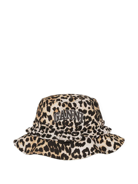Ganni logo-embroidered Bucket Hat