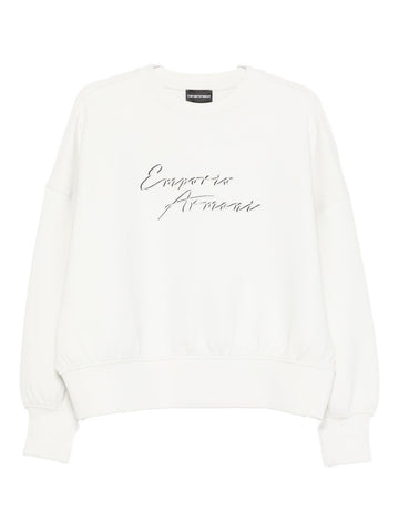 Emporio Armani Crewneck sweatshirt in double jersey with ASV logo embroidery