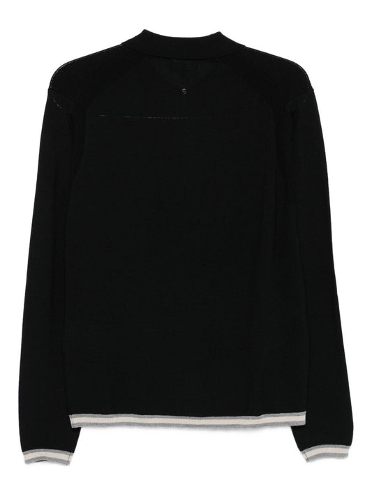 Emporio Armani Zip-up polo neck sweater in shaved virgin wool