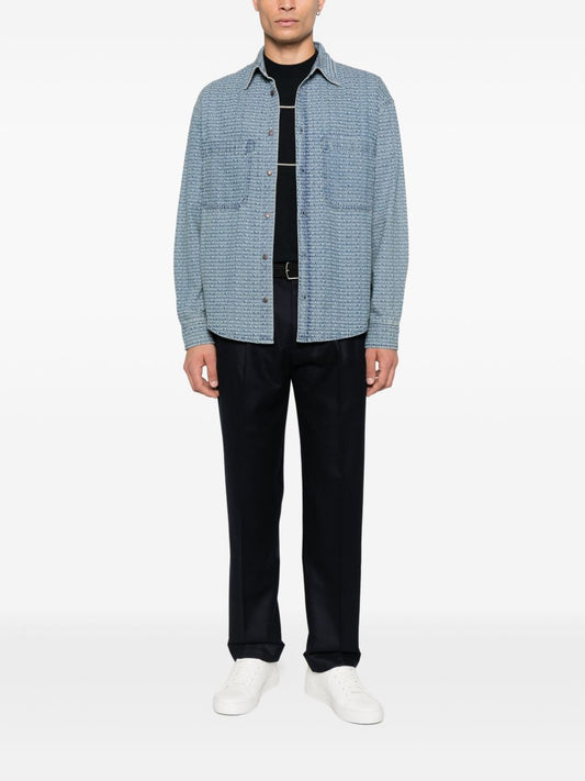 Emporio Armani Virgin wool sweater with jacquard logo