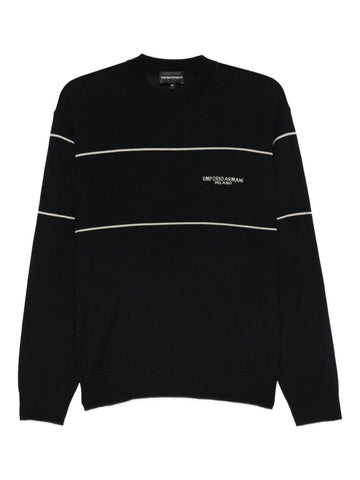 Emporio Armani Virgin wool sweater with jacquard logo
