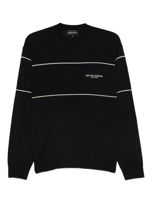 Emporio Armani Virgin wool sweater with jacquard logo