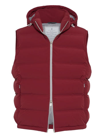 Brunello Cucinelli Bonded taffeta down vest with heat-bonded seams and detachable hood