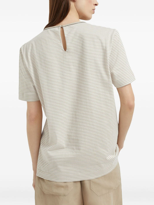 Brunello Cucinelli Cotton Stripe T-Shirt