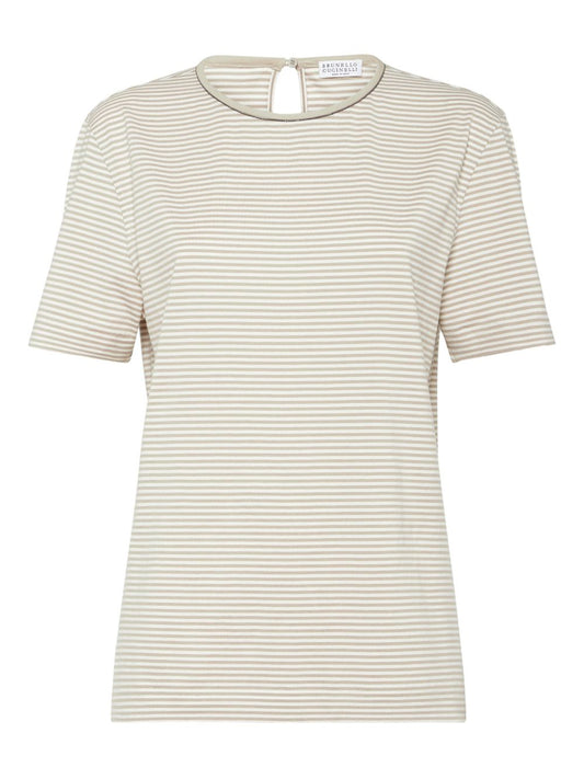 Brunello Cucinelli Cotton Stripe T-Shirt
