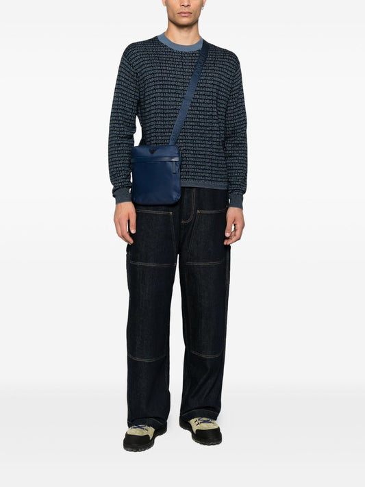 Emporio Armani Wool sweater with printed logo