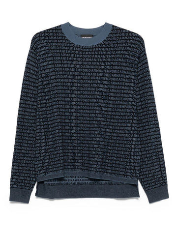 Emporio Armani Wool sweater with printed logo