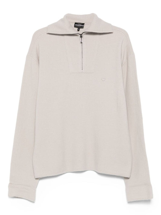 Emporio Armani Half-zip wool sweater