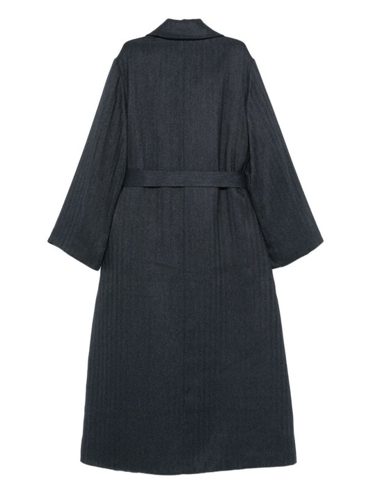 Emporio Armani Striped double-breasted coat