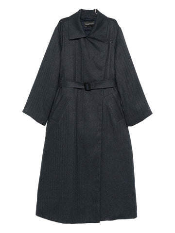 Emporio Armani Striped double-breasted coat