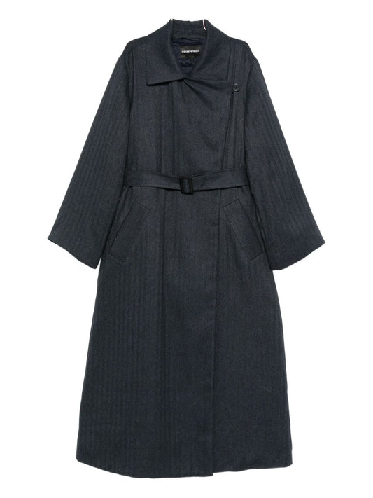 Emporio Armani Striped double-breasted coat