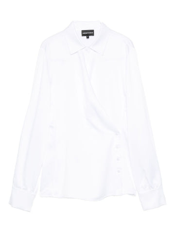 Emporio Armani Wrap-front button-detail blouse