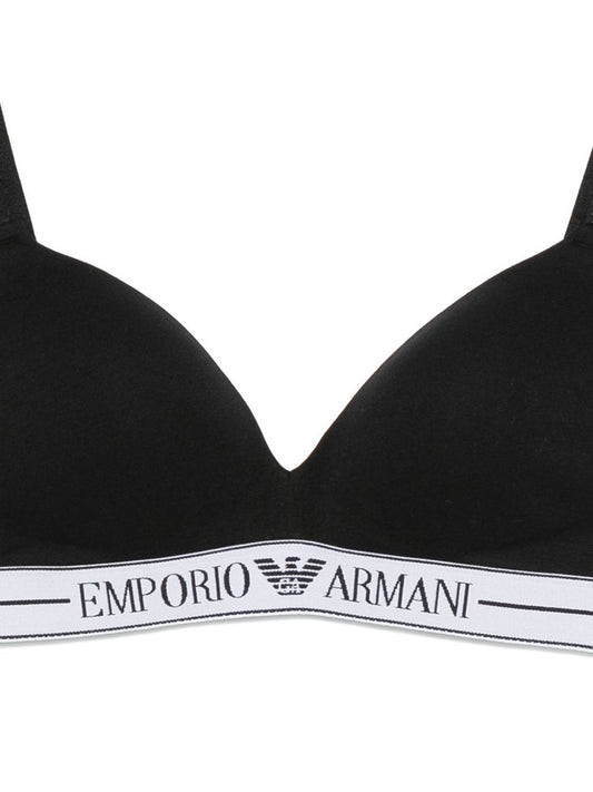 Emporio Armani ASV organic-cotton, padded triangle bra with logo underband