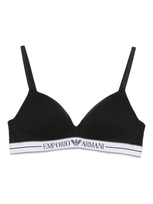 Emporio Armani ASV organic-cotton, padded triangle bra with logo underband