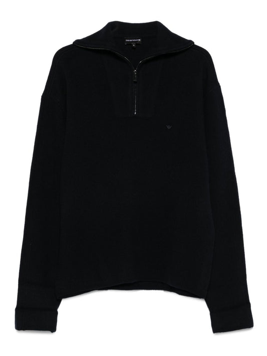 Emporio Armani Half-zip wool sweater