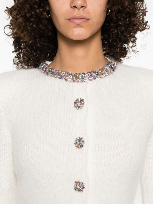 Self-Portrait Buttons-embellished cardigan