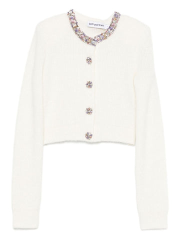 Self-Portrait Buttons-embellished cardigan