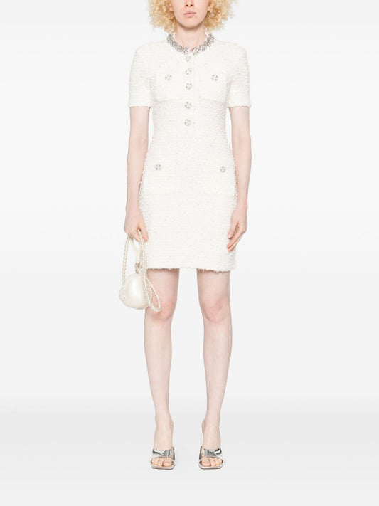 Self-Portrait Embellished button-detailed mini dress