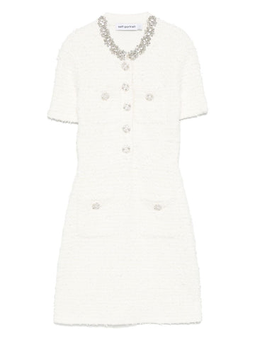 Self-Portrait Embellished button-detailed mini dress