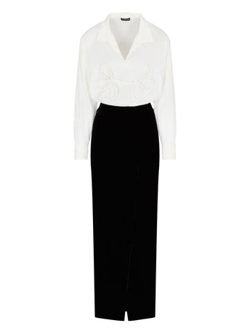 Emporio Armani ASV Jeu de Cartes Velvet Two-Piece Dress
