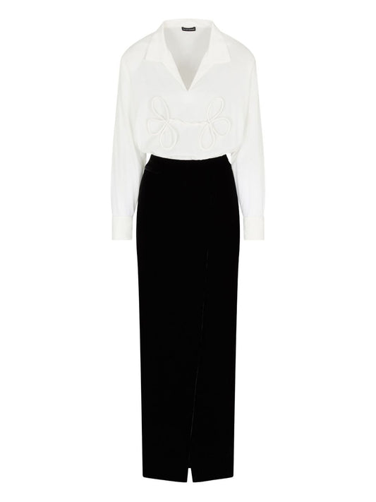 Emporio Armani ASV Jeu de Cartes Velvet Two-Piece Dress