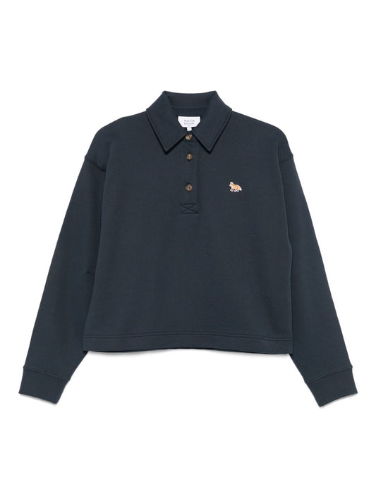 Maison Kitsuné Fox-embroidered polo top