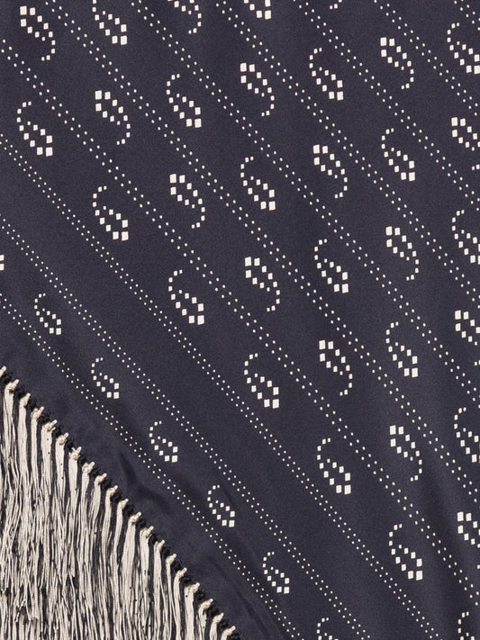 Tory Burch Paisley-print fringed scarf