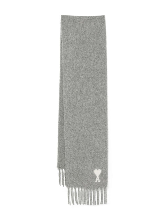 Ami Paris Ami De Coeur fringed scarf