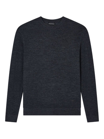 Emporio Armani Virgin wool sweater with raised jacquard pattern