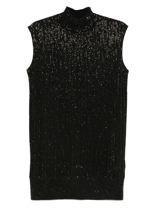 Emporio Armani Sequin high-neck sleeveless dress